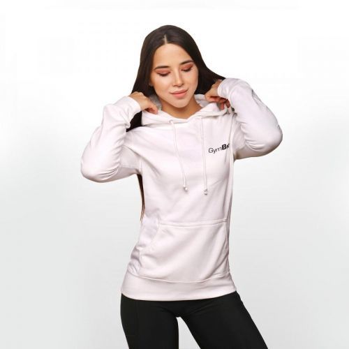 Dámská mikina PRO Hoodie White L - GymBeam