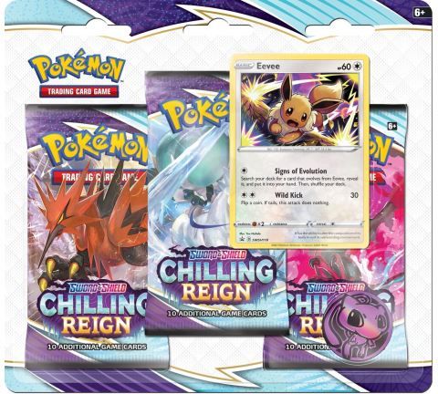 Pokémon TCG: Sword and Shield 06 Chilling Reign- 3 Blister Booster