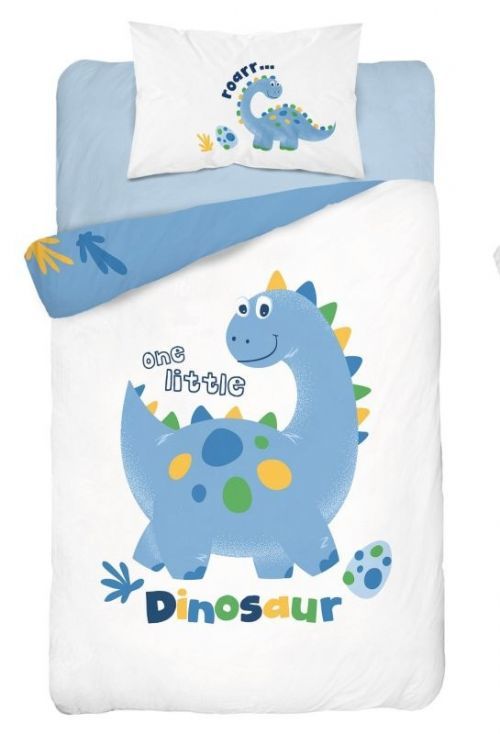 POVLEČENÍ DO POSTÝLKY DINO MODRÁ - BAMBUS