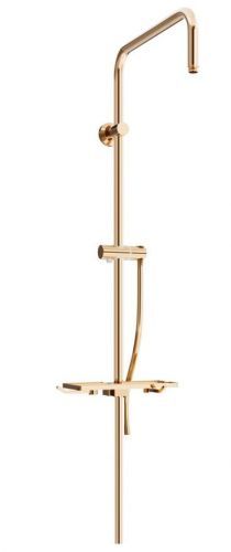MEXEN Sprchová souprava T, hladká hadice 150cm, mýdlenka, růžové zlato 79393-60