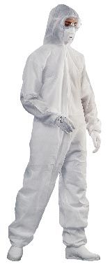 Jednorazový overal s kapucí, bílý