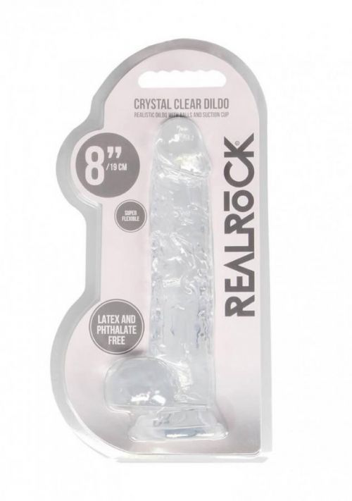 8 Realistic Dildo With Balls - Transparent"