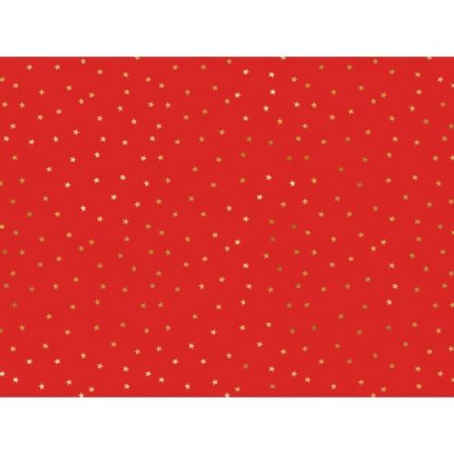 BALICÍ papír červený se zlatými hvězdičkami 70x200cm