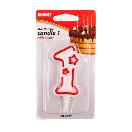 BANQUET Svíčka narozeninová č.1 MY PARTY 7 x 4,5 cm