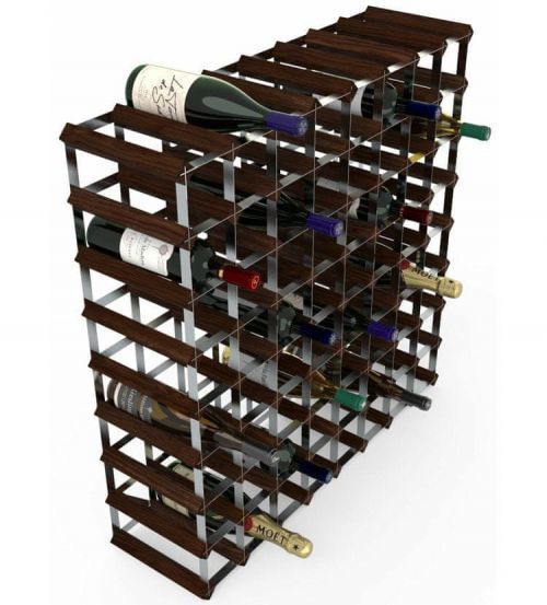 RTA Global Stojan na víno na 72 lahví, tmavá borovice - pozinkovaná ocel / rozložený