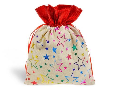 MFP 5800737 Sáček textil vánoční hvězdy 18x23cm