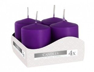 Nohelgarden Svíčka advent.d4x6cm/4ks/mat.fialová!!!