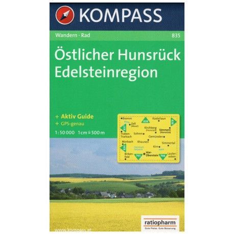 Kompass 835 Östlicher Hunsrück, Edelsteinregion 1:50 000 turistická mapa