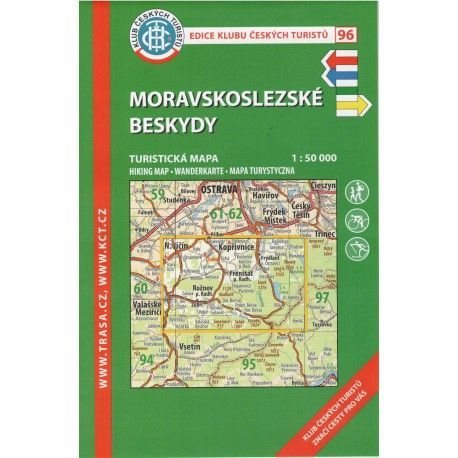 KČT 96 Moravskoslezské Beskydy 1:50 000 turistická mapa