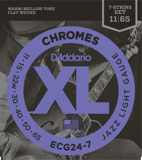 D´Addario ECG24 7 Chromes Flat Wound Jazz Light 7 strings