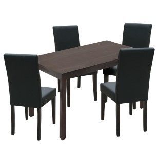 Jídelní set pro 4 osoby židle 4 + stůl 118x75 tmavěhnědý černý 4423 Akce, super cena, doprava zdarma Idea