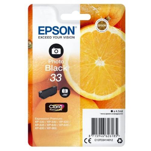 Epson T3341 - foto black (černá) pro Epson Expression Premium XP-530/630/635/830 (Pomeranč)