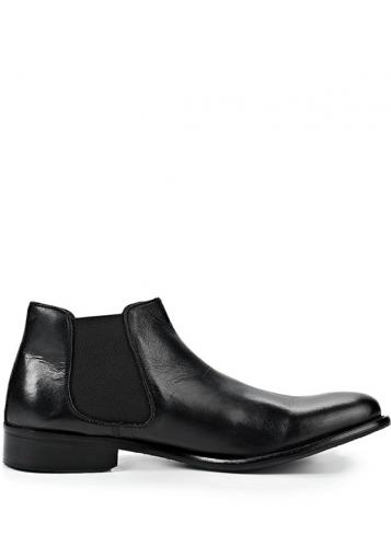 Černé pánské kožené kotníkové boty Paolo Vandini - 45