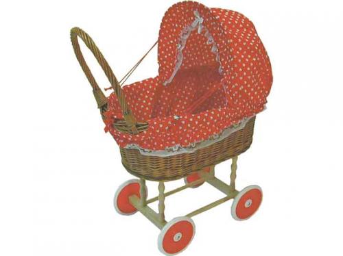 Proutěný kočárek pro panenku