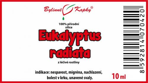 Eukalyptus radiata 100 % přírodní silice - esenciální (éterický) olej 10 ml