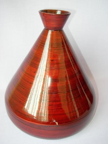 Bambusová váza široká červená