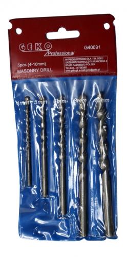 Vrtáky do kamene, sada 5ks, 4-10mm, GEKO