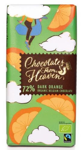 Chocolates From Heaven BIO hořká čokoláda s pomerančem 72%