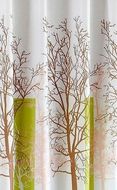 AQUALINE Sprchový závěs 180x180cm, polyester, bílá/zelená, strom (ZP009/180)