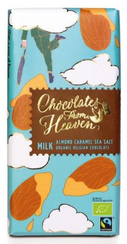 Chocolates From Heaven BIO mléčná čokoláda s karamelizovanými mandlemi a mořskou solí 39%