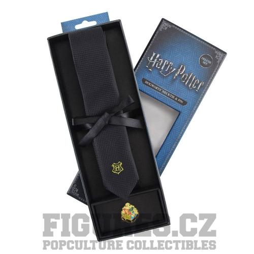 Cinereplicas | Harry Potter - kravata s kovovou broží - Deluxe Box Bradavice
