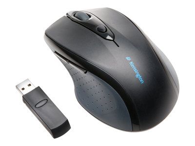 Kensington Pro Fit Full-Size - Myš - optický - bezdrátový - 2.4 GHz - bezdrátový přijímač USB - černá