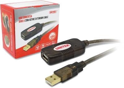 Unitek prodlužovací kabel USB 2.0 20m, aktivní