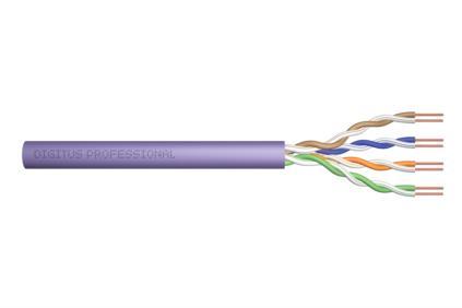 DIGITUS Twisted Pair Installation Cable UTP, CAT 6, Color violet 305M