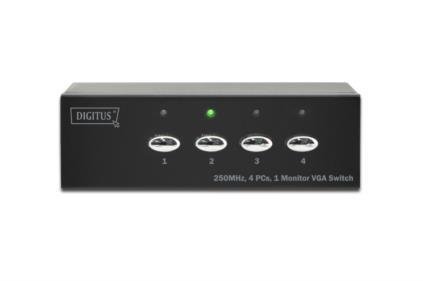 DIGITUS Switch VGA 250MHz, 1280x1024p, 4-port.