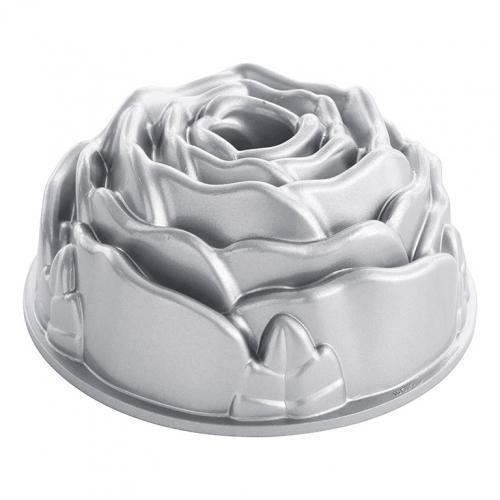 NordicWare Forma na bábovku růže Rose Bundt® stříbrná, Nordic Ware