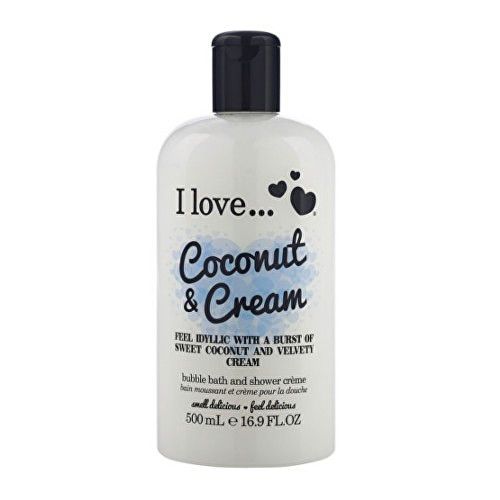 I Love Koupelový a sprchový krém s vůní kokosu a sladkého krému (Coconut & Cream Bubble Bath And Shower Creme) 500 ml - SLEVA - poškozený obal