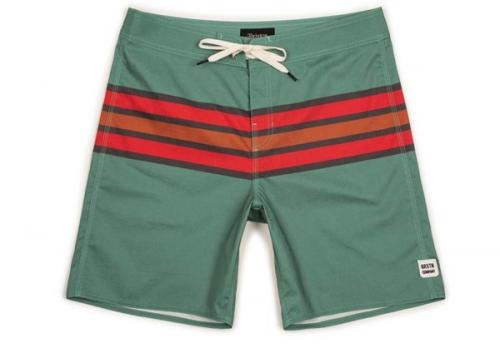 koupáky BRIXTON - Barge Stripe Trunk Jade (JADE) velikost: 34