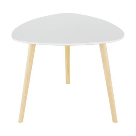Příruční stolek, bílá/přírodní dřevo, TAVAS Tempo Kondela