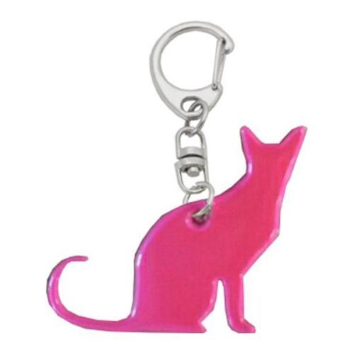 Reflexní přívěsek CAT na klíče 5,5 cm, růžový