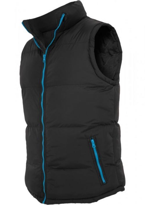 Urban Classics Pánská prošívaná vesta TB299_black/turquoise