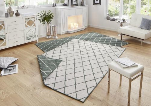 Kusový koberec Twin-Wendeteppiche 103117 grün creme – na ven i na doma - 80x150 cm NORTHRUGS - Hanse Home koberce