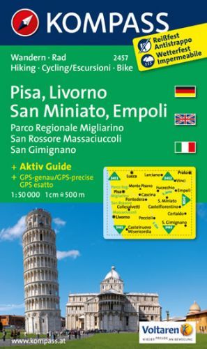 Pisa, Livorno, San Miniato, Empoli mapa 1:50T Kompass č. 2457