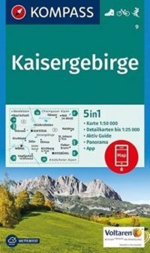 Kompass 9 Kaisergebirge 1:50 000 turistická mapa
