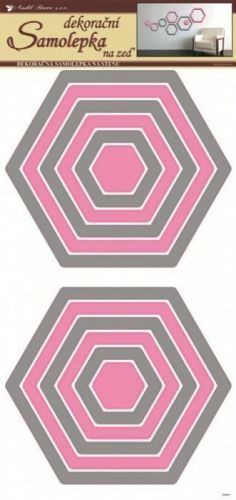 Anděl Pokojová dekorace - Šestiúhelníky šedorůžové - 1337