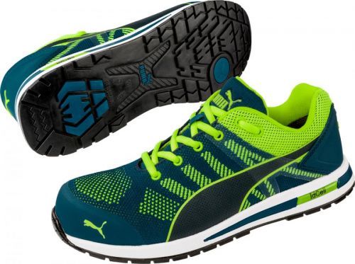 Bezpečnostní obuv S1P PUMA Safety Elevate Knit Green Low 643170-41, vel.: 41, zelená, žlutá, 1 pár