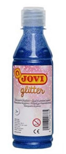 JOVI temperová barva glittrová 250 ml v lahvi modrá