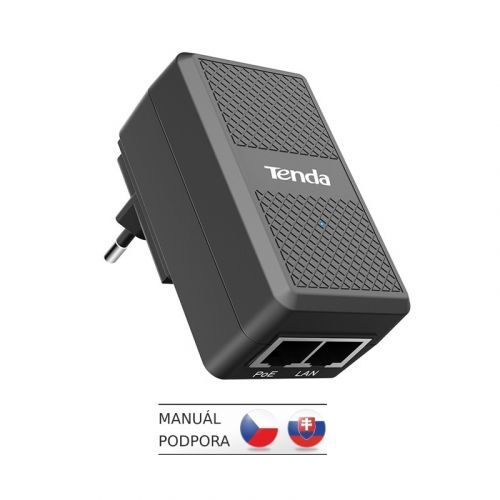 TENDA PoE15F-48V-I Fast Ethernet Power Injector PoE 15.4W, 802.3af, 2x LAN 10/100 Mb/s (PoE15F-48V-I)