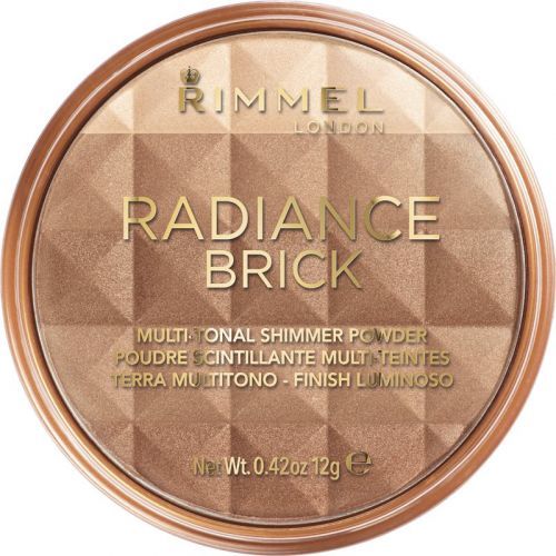 Rimmel London Radiance Brick pudrový a rozjasňující bronzer 12 g odstín 001 Light pro ženy
