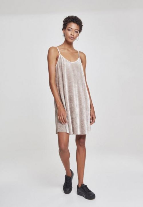 Ladies Velvet Slip Dress beige L