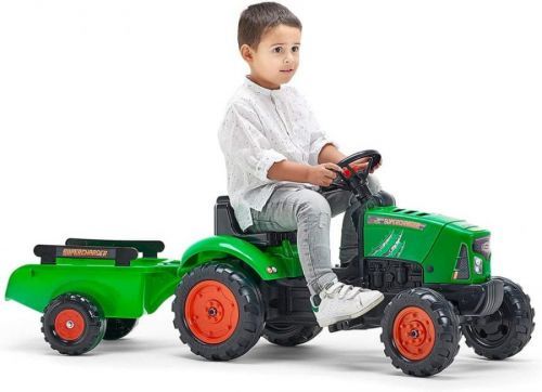 Traktor šlapací SuperCharger zelený s valníkem