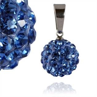 Šperky4U Ocelový přívěšek kulička 12 mm - světle modré krystaly - PSW1009