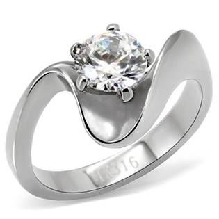 Šperky4U Ocelový prsten se zirkonem OPR1485 - velikost 57 - OPR1485-57