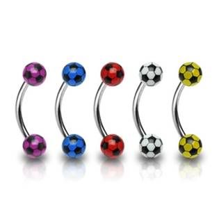 Šperky4U Piercing do obočí - fotbalový míč - OB01083-A
