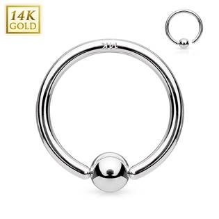 Šperky4U Zlatý piercing - kruh, Au 585/1000 - ZL01042-10082-WG