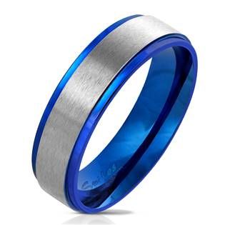 Šperky4U OPR0075 Dámský modrý ocelový prsten - velikost 52 - OPR0075-6-52